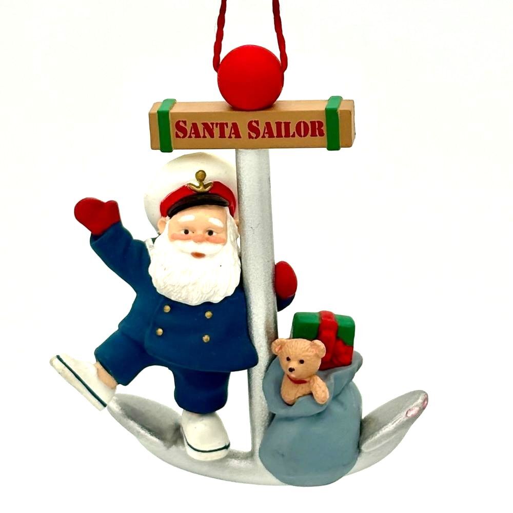 Vintage 1991 Hallmark Keepsake Ornament Santa Sailor Anchor Ed Seale QX4389